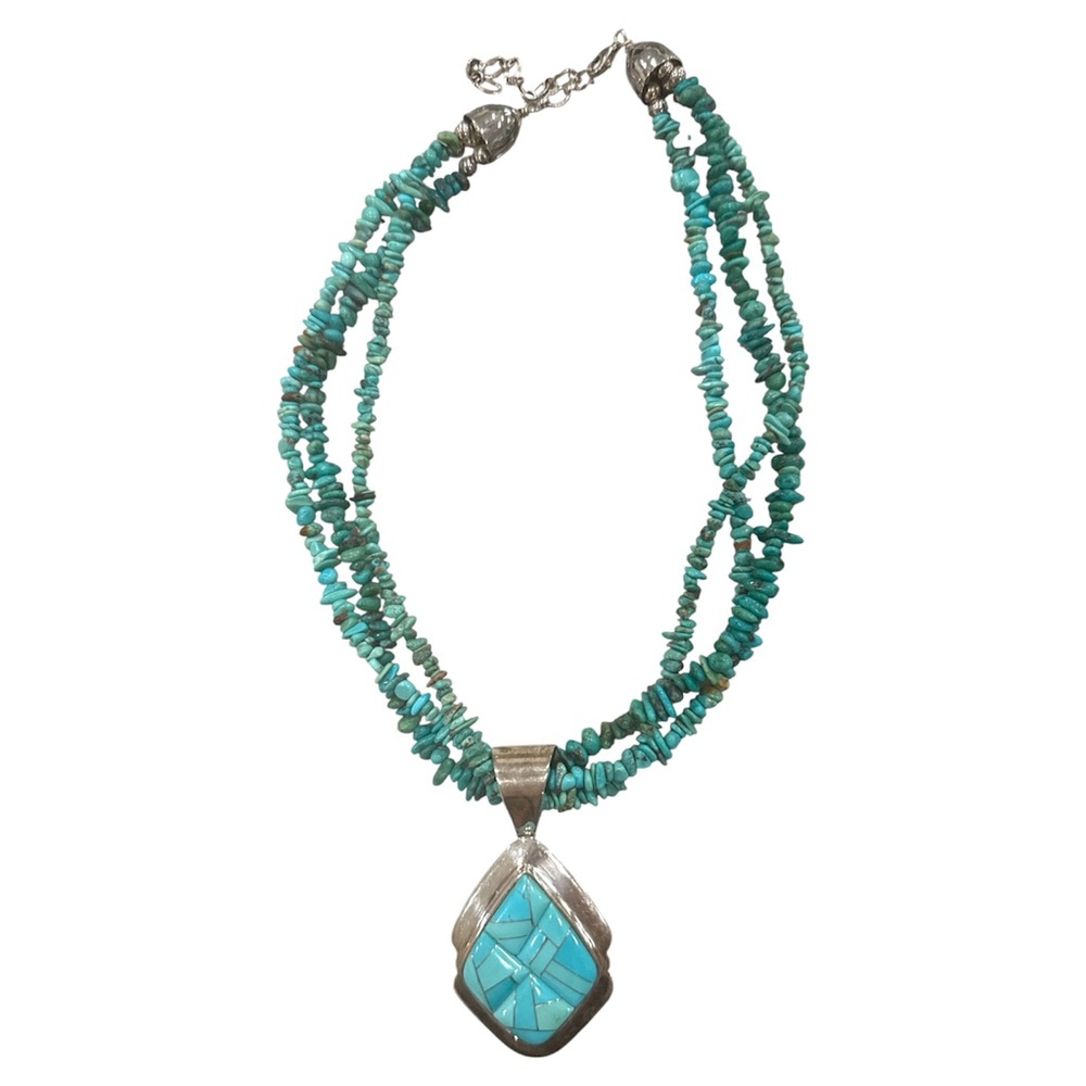 Designer signed Jay King DTR 925 Sterling Turquoise Necklace